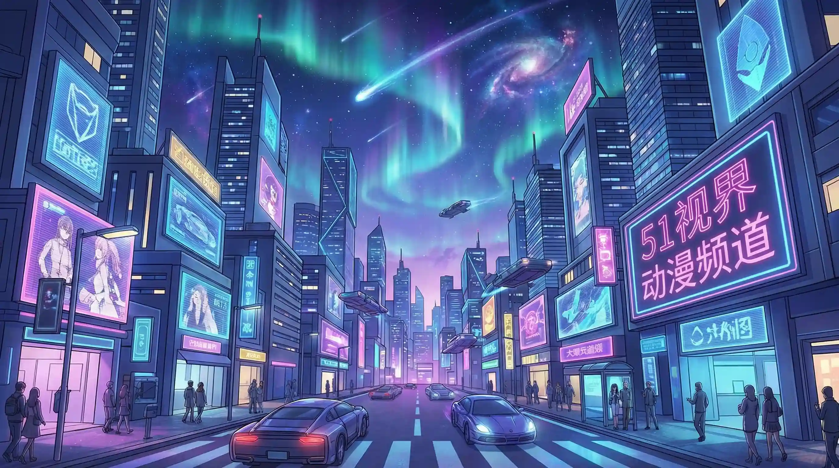 日式动漫风格城市夜景 - 知花美沙 动漫推荐